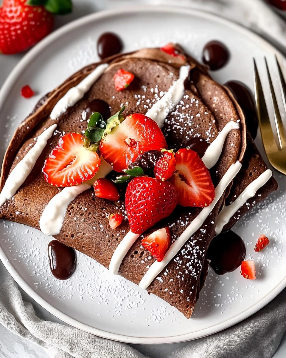 Chocolate Crepes with Strawberries