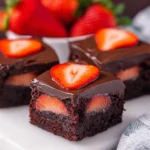 Brownies-with-Whipped-Chocolate-Frosting-and-Strawberries-Recipe