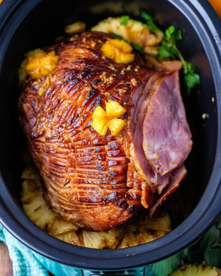 Slow-Cooker-Pineapple-Ham-with-Brown-Sugar-Glaze-Recipe