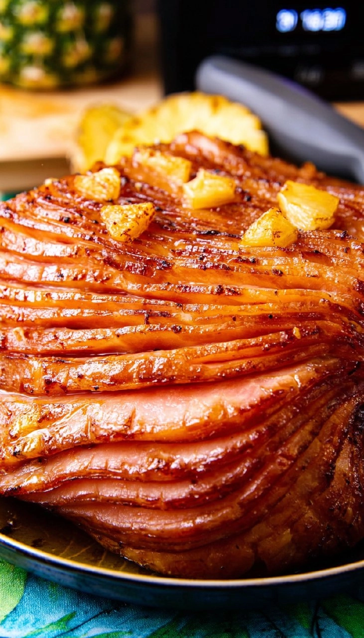 Slow Cooker Pineapple Ham with Brown Sugar Glaze