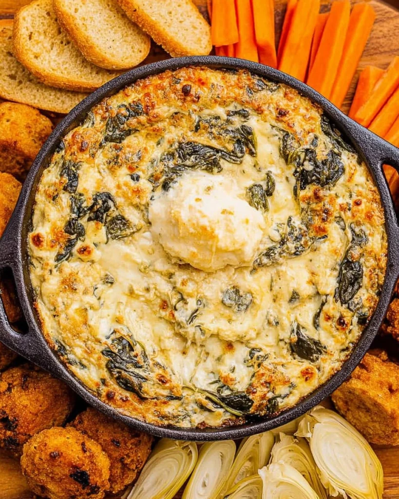 Spinach-Artichoke-Dip-Creamy-Cheesy-Baked-Recipe