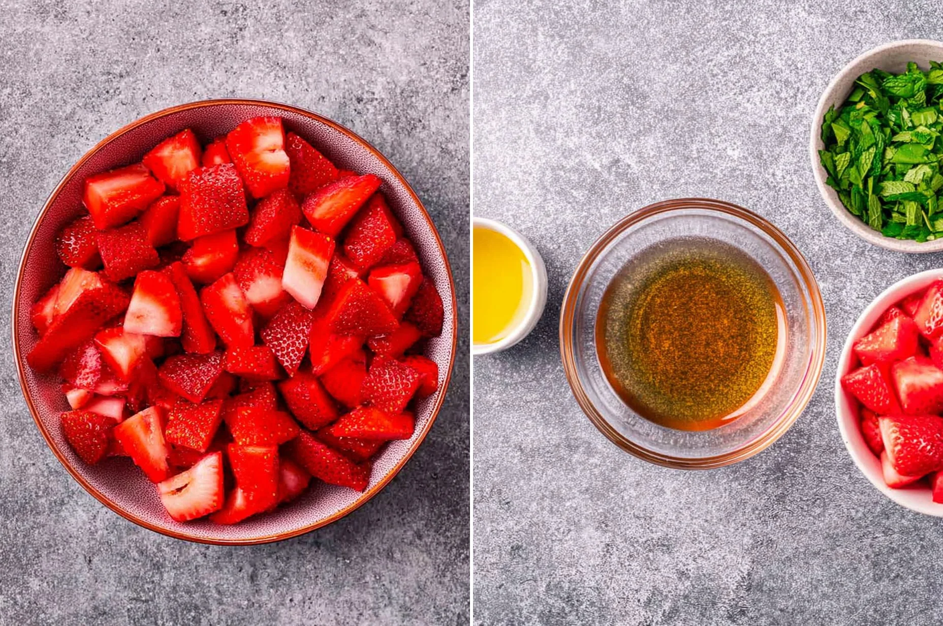 Watermelon Strawberry Salad With Feta Honey Lime Dressing