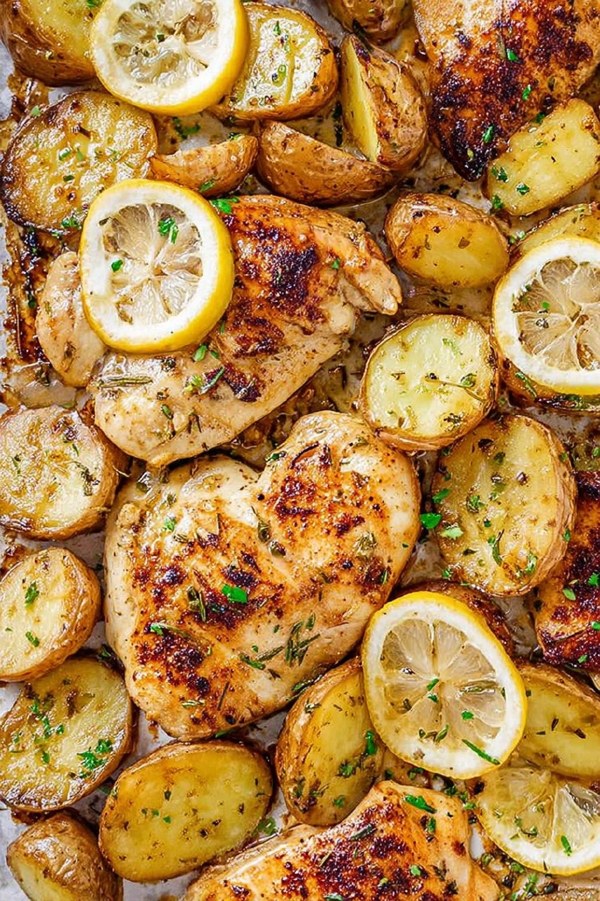 Baked Honey Lemon Chicken and Potatoes