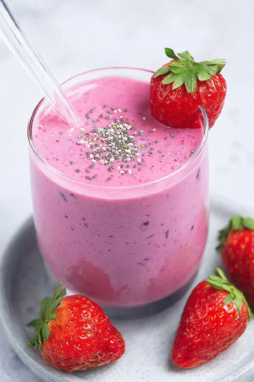 Strawberry Blueberry Smoothie with Greek Yogurt 47 Strawberry Blueberry Smoothie with Greek Yogurt